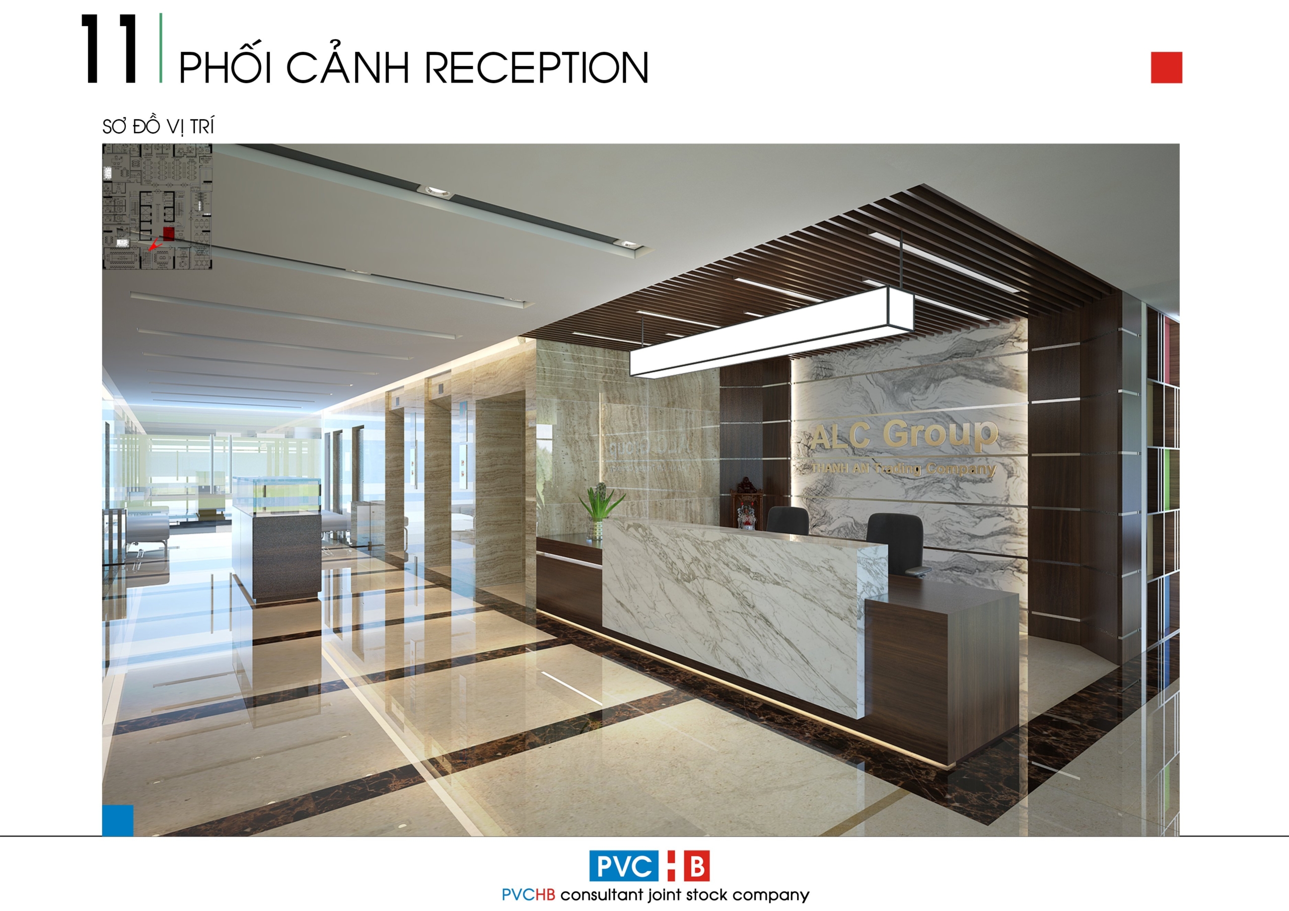 Thiết Kế Thi Công Phòng Phối Cảnh Reception